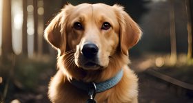 vecteezy_a-golden-retriever-is-standing-in-the-woods-ai-generated_32269863